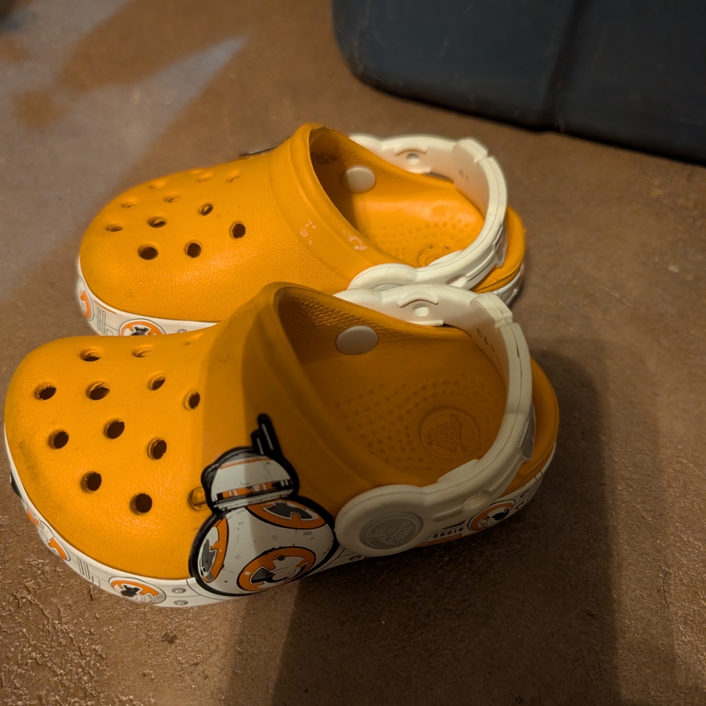 Kids Orange Clogs with Character Design